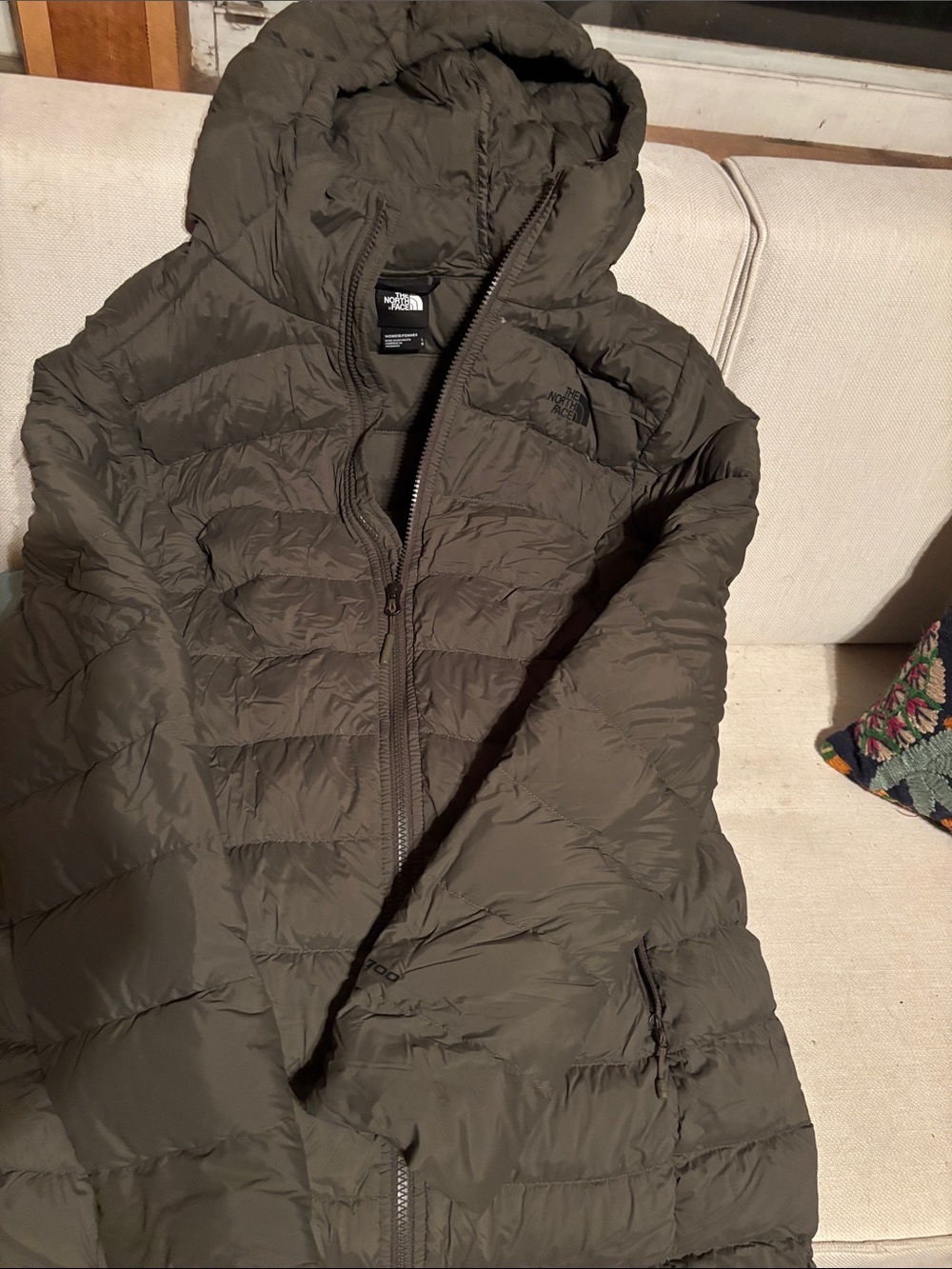 The North Face Women's Large Down Parka- Military Green